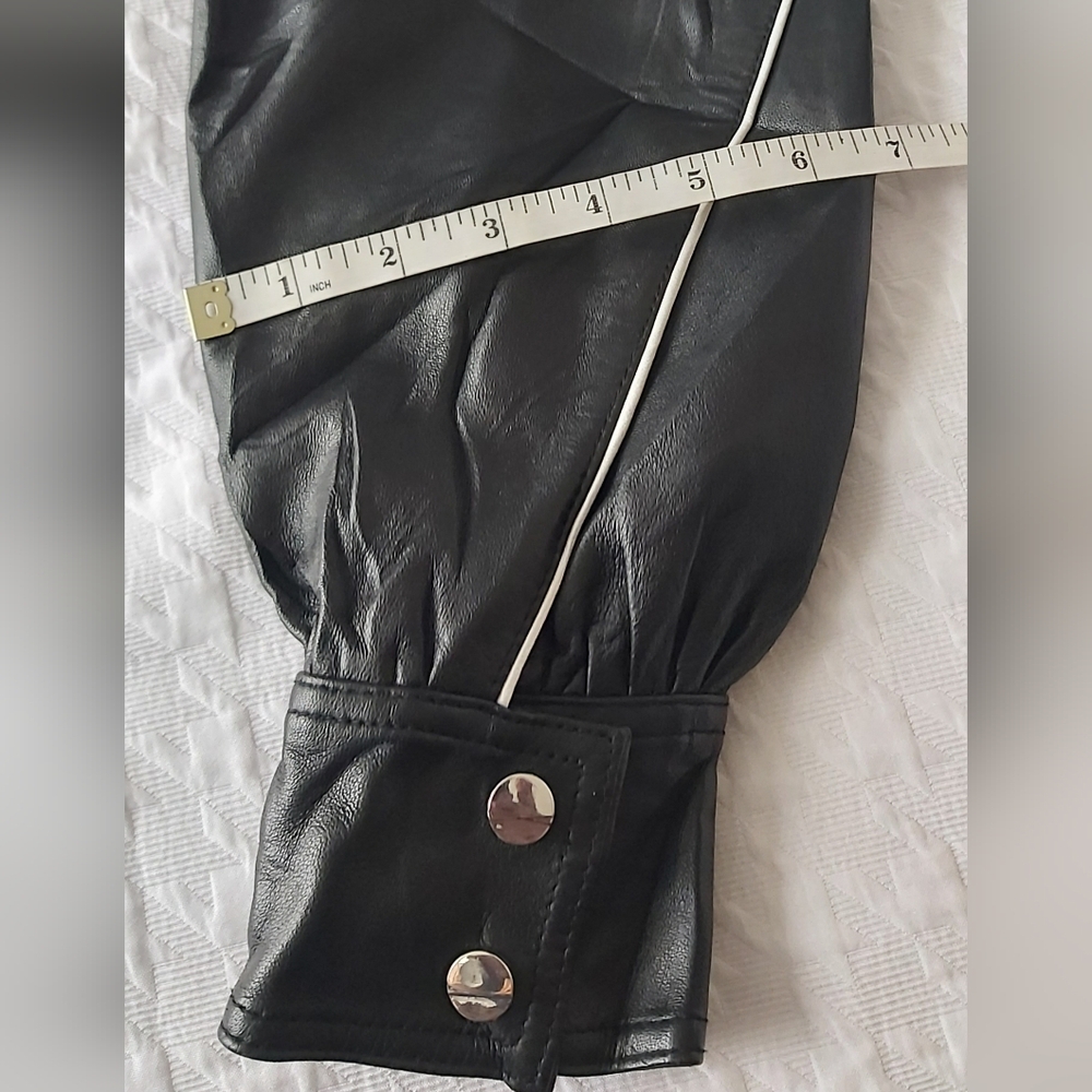 Lamarque Wool & Leather Cropped Jacket - Picture 4 of 15